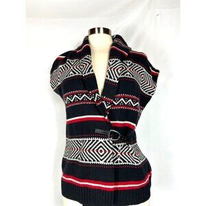 NWoT Ralph Lauren Chaps Poncho Wrap Cardigan Women's M Colorful Preppy Southwest